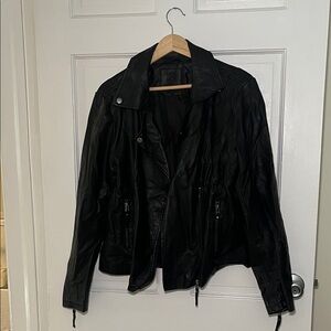 Max Studio Black Leather Jacket L